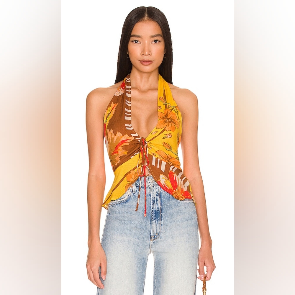 Free People Hot Tropics Tank in Mango Combo